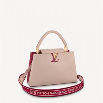 LV M58610 女士粉色拼酒红色 CAPUCINES 中号手袋