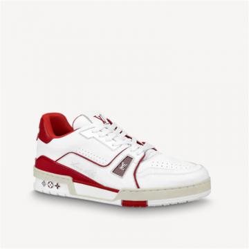 LV 1A8ZPN 男士白色拼红色 LV TRAINER 运动鞋