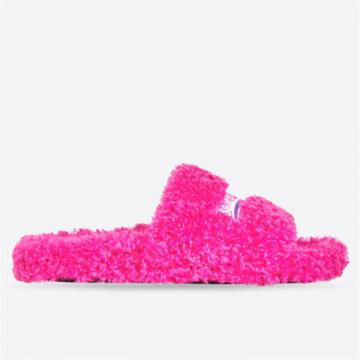 BALENCIAGA 654261W2DO15096 女士粉红色 Furry Slide Sandal 凉鞋 