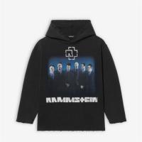 BALENCIAGA 670946TLV531000 男士黑色 Rammstein Cropped Hoodie 连帽衫