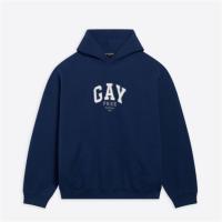 BALENCIAGA 651799TLV548561 男士蓝色 Pride Boxy Hoodie 连帽衫