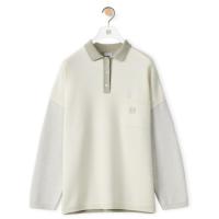 LOEWE S359Y14K27 女士淡灰色 超大号羊毛 Polo 领毛衣