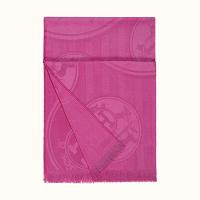 HERMES H262494S 女士紫粉色 “藏书章提花”长围巾