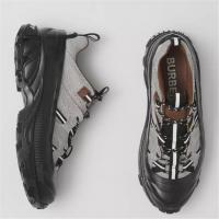 BURBERRY 80387351 男士黑色拼灰色 棉质帆布拼尼龙 Arthur 运动鞋