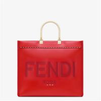 FENDI 8BH386AHNVF0XVW 女士红色 FENDI 中号阳光购物手提袋