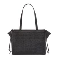 LOEWE A612A93X25 女士黑色 小号 Anagram 提花布和牛皮 Cushion Tote 手袋 