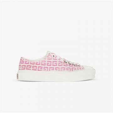 GIVENCHY BE001NE10N 女士白色拼粉色 CITY 运动鞋 