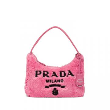 PRADA 1NE515 女士粉色 Prada Re-Edition 2000 毛圈织物迷你手袋 