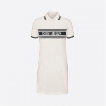 DIOR 143R20A4047 女士白色 DIORIVIERA POLO 衫式连衣裙