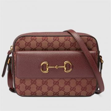 GUCCI 645454 女士酒红色 Gucci 马衔扣 1955 小号手袋