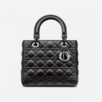 DIOR M0565BNGE 女士黑色 中号 LADY DIOR 手袋