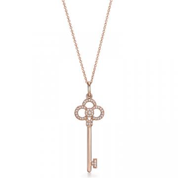 Tiffany GRP11354 女士玫瑰金色 皇冠钥匙吊坠