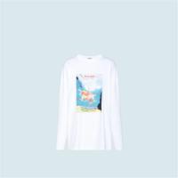 MIUMIU MJL798 女士白色 印花平纹针织 T恤