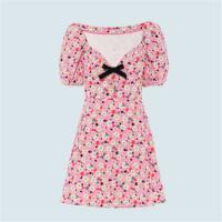 MIUMIU MF4238 女士淡粉色 印花马罗坎平纹绉连衣裙