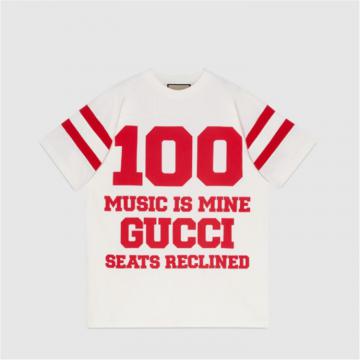 GUCCI 660744 女士白色 Gucci 100 特别系列棉质 T恤