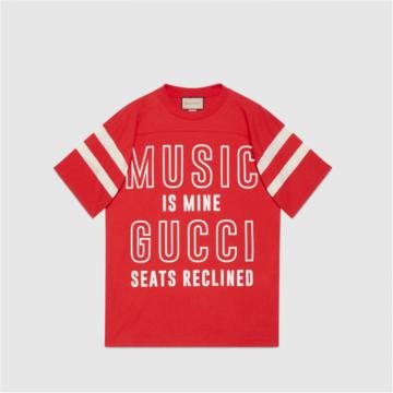 GUCCI 655459 男士红色 Gucci 100 特别系列棉质 T恤