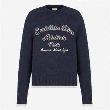 DIOR 213M640AT298 男士蓝色 “Christian Dior Atelier”标志针织衫