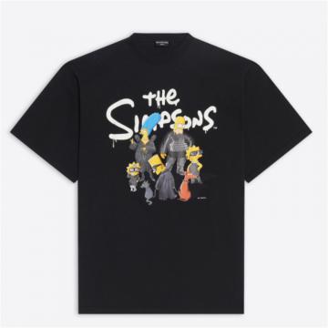 BALENCIAGA 676589TLVG71000 男士黑色 The Simpsons TM &  20th Television T恤 