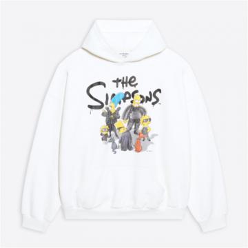 BALENCIAGA 675003TLVG89016 女士白色 The Simpsons TM &  20th Television Hoodie 连帽衫