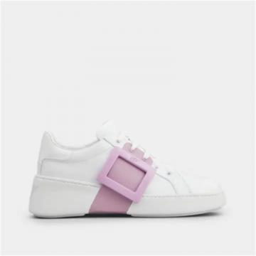 RogerVivier RVW54225550LXQ9993 女士白色拼紫色 Viv' Skate 镀漆饰扣运动鞋