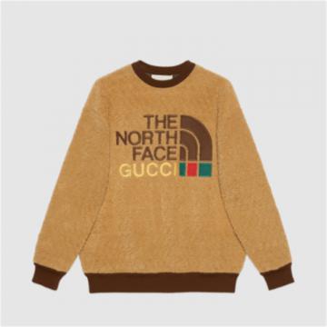 GUCCI 644662 女士棕色 The North Face x Gucci 联名系列环保毛皮卫衣