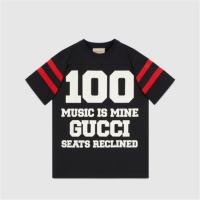 GUCCI 660744 女士黑色 Gucci 100 特别系列棉质 T恤