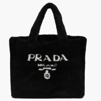 PRADA 1BG130 女士黑色 羊皮毛托特包