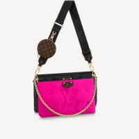 LV M58980 女士黑色拼玫红色 MAXI MULTI POCHETTE ACCESSOIRES 手袋