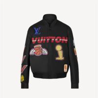 LV 1A90P3 男士黑色 LVXNBA LOGOS HERO 皮革夹克