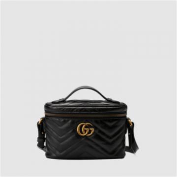 GUCCI 672253 女士黑色 GG Marmont 中号化妆包