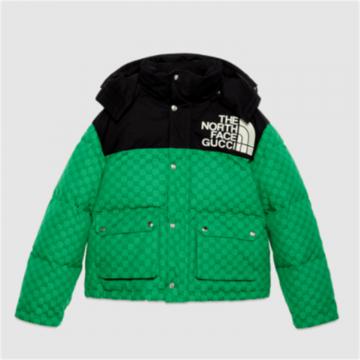 GUCCI 670908 女士绿色 The North Face x Gucci 羽绒夹克