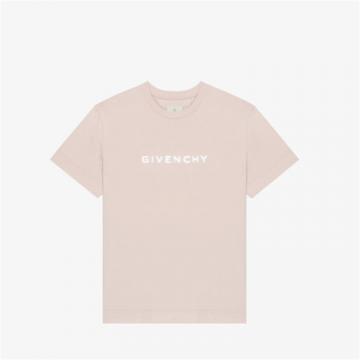 GIVENCHY BW707Z3Z85 女士粉色 GIVENCHY 4G LOGO T恤