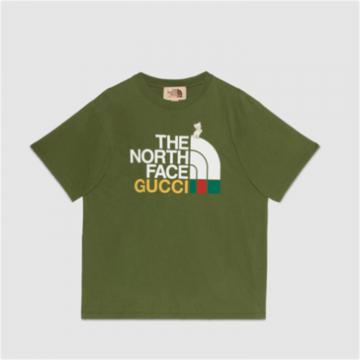 GUCCI 616036 男士深绿色 The North Face x Gucci 联名系列 T恤
