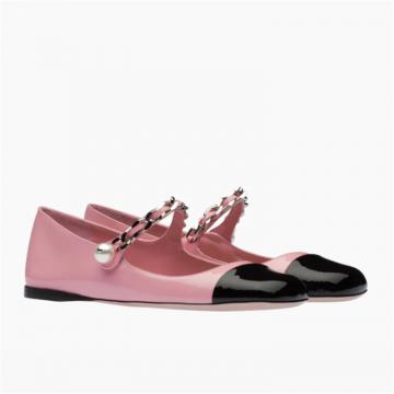 MIUMIU 5F653D 女士粉红色 漆皮芭蕾平底鞋 