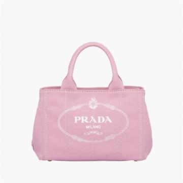 PRADA 1BG439 女士雪粉色 徽标织物手提包