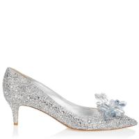 JIMMY CHOO 女士银色 ALLURE 水晶镶嵌尖头高跟鞋