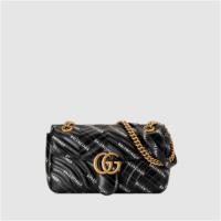 GUCCI 443497 女士黑色 The Hacker Project GG Marmont 小号手袋