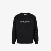 GIVENCHY BMJ04B3Y42 男士黑色 GIVENCHY PARIS 破洞卫衣