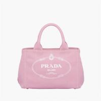 PRADA 1BG439 女士雪粉色 徽标织物手提包