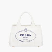 PRADA 1BG439 女士白色 徽标织物手提包 