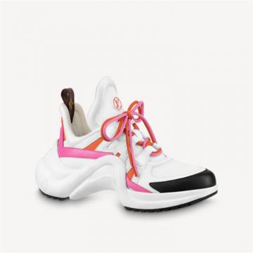 LV 1A9ODE 女士白色拼粉色 LV ARCHLIGHT 运动鞋