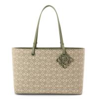 LOEWE A933C30X01 女士绿色 Anagram 提花布和牛皮 East West Tote 手袋