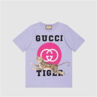 GUCCI 615044 女士紫色 中国新年系列 互扣式 双G T恤
