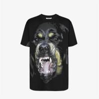 GIVENCHY BM705L3Y1P 男士黑色 ROTTWEILER 印花 T恤