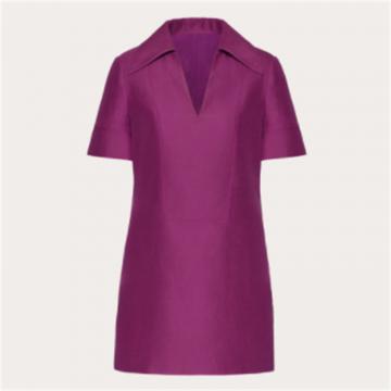 VALENTINO XB3VAY5015F486 女士紫色 Crepe Couture Cotton 连衣裙