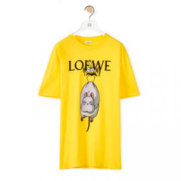 LOEWE S928Y22J08 女士黄色 棉质 Yu-Bird T恤