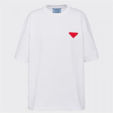 PRADA 3558A 女士白色 Oversize 平纹针织T恤