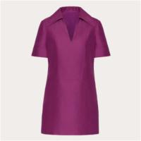 VALENTINO XB3VAY5015F486 女士紫色 Crepe Couture Cotton 连衣裙