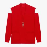 GIVENCHY BW90CN4ZAH 女士红色 超大版型 4g logo 挂锁针织开衫