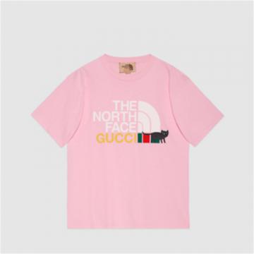 GUCCI 616036 男士淡粉色 The North Face x Gucci 联名系列 T恤